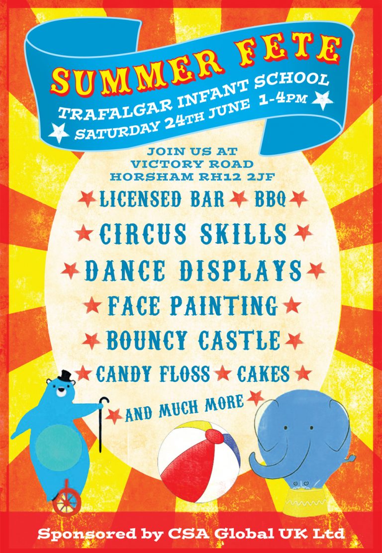 trafalgar school fete poster | Horsham Blog